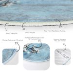 - RealHomes Dijital Baskılı Kaymaz Tabanlı Comfort Yuvarlak Halı - Realhomes  Realhomes Mavi Ahşap Zeminli Bahar Motifli Lacivert Mutfak Yıkanabilir Kaymaz Tabanlı Yuvarlak Kadife Halı Realhomes