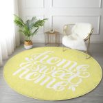 - RealHomes Dijital Baskılı Kaymaz Tabanlı Comfort Yuvarlak Halı - Realhomes Realhomes Home Sweet Dijital Baskılı Gold Koridor ve Antre Yıkanabilir Kaymaz Tabanlı Yuvarlak Halı Realhomes