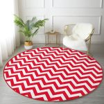 - RealHomes Dijital Baskılı Kaymaz Tabanlı Comfort Yuvarlak Halı - Realhomes  Modern Zikzak Desenli Dijital Baskılı Bordo Koridor ve Antre Yıkanabilir Kaymaz Tabanlı Yuvarlak Halı Realhomes