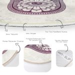 - RealHomes Dijital Baskılı Kaymaz Tabanlı Comfort Yuvarlak Halı - Realhomes  Fâtımâ'nın Eli Özel Tasarım Dijital Baskılı Modern Krem Salon ve Oturma Odası Yıkanabilir Kaymaz Tabanlı Yuvarlak Halı Realhomes