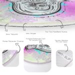 Gökkuşağı Zeminde Fatma Ana Eli Temalı Özel Tasarım Pembe Salon ve Oturma Odası Yıkanabilir Kaymaz Tabanlı Yuvarlak Halı Realhomes