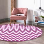 - RealHomes Dijital Baskılı Kaymaz Tabanlı Comfort Yuvarlak Halı - Realhomes  Modern Zikzak Desenli Dijital Baskılı Pembe Koridor ve Antre Yıkanabilir Kaymaz Tabanlı Yuvarlak Halı Realhomes