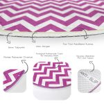 - RealHomes Dijital Baskılı Kaymaz Tabanlı Comfort Yuvarlak Halı - Realhomes  Modern Zikzak Desenli Dijital Baskılı Pembe Koridor ve Antre Yıkanabilir Kaymaz Tabanlı Yuvarlak Halı Realhomes