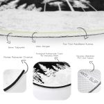 - RealHomes Dijital Baskılı Kaymaz Tabanlı Comfort Yuvarlak Halı - Realhomes Realhomes Siyah Zeminde Ağaç Tasarımlı Salon ve Oturma Odası Yıkanabilir Kaymaz Tabanlı Yuvarlak Halı Realhomes