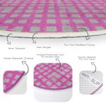 - RealHomes Dijital Baskılı Kaymaz Tabanlı Comfort Yuvarlak Halı - Realhomes  Realhomes Geometrik Kolaj Kare Motifli Pembe Salon ve Oturma Odası Yıkanabilir Kaymaz Tabanlı Yuvarlak Halı Realhomes