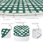 - RealHomes Dijital Baskılı Kaymaz Tabanlı Comfort Yuvarlak Halı - Realhomes  Realhomes Koyu Yeşil Geometrik Kare Motifli Ofis Yıkanabilir Kaymaz Tabanlı Yuvarlak Kadife Halı Realhomes