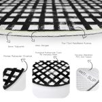 - RealHomes Dijital Baskılı Kaymaz Tabanlı Comfort Yuvarlak Halı - Realhomes  Realhomes Siyah Zeminde Geometrik Kare Motifli Ofis Yıkanabilir Kaymaz Tabanlı Yuvarlak Kadife Halı Realhomes