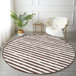 - RealHomes Dijital Baskılı Kaymaz Tabanlı Comfort Yuvarlak Halı - Realhomes Realhomes Kahve Çizgili Motifli Modern Kahverengi Ofis Yıkanabilir Kaymaz Tabanlı Yuvarlak Kadife Halı Realhomes