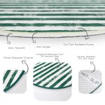 - RealHomes Dijital Baskılı Kaymaz Tabanlı Comfort Yuvarlak Halı - Realhomes Realhomes Koyu Yeşil Çizgili Motifli Modern Ofis Yıkanabilir Kaymaz Tabanlı Yuvarlak Kadife Halı Realhomes