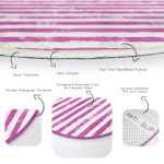 - RealHomes Dijital Baskılı Kaymaz Tabanlı Comfort Yuvarlak Halı - Realhomes  Realhomes Mor Çizgili Motifli Modern Pembe Salon ve Oturma Odası Yıkanabilir Kaymaz Tabanlı Yuvarlak Halı Realhomes