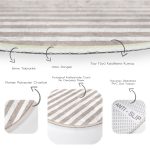 - RealHomes Dijital Baskılı Kaymaz Tabanlı Comfort Yuvarlak Halı - Realhomes  Realhomes Dijital Baskılı Siyah Çizgili Motifli Modern Krem Ofis Yıkanabilir Kaymaz Tabanlı Yuvarlak Kadife Halı Realhomes