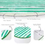 - RealHomes Dijital Baskılı Kaymaz Tabanlı Comfort Yuvarlak Halı - Realhomes  Yeşil Çizgili Motifli Modern Lacivert Salon ve Oturma Odası Yıkanabilir Kaymaz Tabanlı Yuvarlak Halı Realhomes