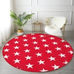 - RealHomes Dijital Baskılı Kaymaz Tabanlı Comfort Yuvarlak Halı - Realhomes Modern Yıldız Desenli Dijital Baskılı Bordo Koridor ve Antre Yıkanabilir Kaymaz Tabanlı Yuvarlak Halı Realhomes