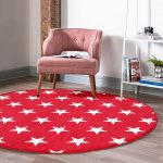 - RealHomes Dijital Baskılı Kaymaz Tabanlı Comfort Yuvarlak Halı - Realhomes Modern Yıldız Desenli Dijital Baskılı Bordo Koridor ve Antre Yıkanabilir Kaymaz Tabanlı Yuvarlak Halı Realhomes