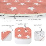 - RealHomes Dijital Baskılı Kaymaz Tabanlı Comfort Yuvarlak Halı - Realhomes  Modern Yıldız Desenli Dijital Baskılı Turuncu Koridor ve Antre Yıkanabilir Kaymaz Tabanlı Yuvarlak Halı Realhomes