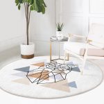 - RealHomes Dijital Baskılı Kaymaz Tabanlı Comfort Yuvarlak Halı - Realhomes  Geometrik Çizimlerden Oluşan Baykuş Motifli Özel Tasarım Renkli Ofis Yıkanabilir Kaymaz Tabanlı Yuvarlak Halı Realhomes