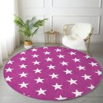 - RealHomes Dijital Baskılı Kaymaz Tabanlı Comfort Yuvarlak Halı - Realhomes  Modern Yıldız Desenli Dijital Baskılı Bordo Koridor ve Antre Yıkanabilir Kaymaz Tabanlı Yuvarlak Halı Realhomes