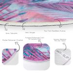 - RealHomes Dijital Baskılı Kaymaz Tabanlı Comfort Yuvarlak Halı - Realhomes  Büyüleyici Renklerde Tropikal Yaprak Desenli Özel Tasarım Pembe Mutfak Yıkanabilir Kaymaz Tabanlı Yuvarlak Halı Realhomes