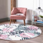 - RealHomes Dijital Baskılı Kaymaz Tabanlı Comfort Yuvarlak Halı - Realhomes  Realhomes Sulu Boya Yaprak Motifli Dijital Baskılı Pembe Mutfak Yıkanabilir Kaymaz Tabanlı Yuvarlak Halı Realhomes