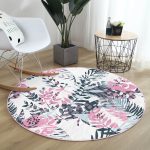 - RealHomes Dijital Baskılı Kaymaz Tabanlı Comfort Yuvarlak Halı - Realhomes  Realhomes Sulu Boya Yaprak Motifli Dijital Baskılı Pembe Mutfak Yıkanabilir Kaymaz Tabanlı Yuvarlak Halı Realhomes