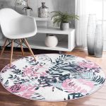 - RealHomes Dijital Baskılı Kaymaz Tabanlı Comfort Yuvarlak Halı - Realhomes  Realhomes Sulu Boya Yaprak Motifli Dijital Baskılı Pembe Mutfak Yıkanabilir Kaymaz Tabanlı Yuvarlak Halı Realhomes