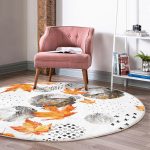 - RealHomes Dijital Baskılı Kaymaz Tabanlı Comfort Yuvarlak Halı - Realhomes  Mermer Desen Ve Kuru Yaprak Motifli Renkli Salon ve Oturma Odası Yıkanabilir Kaymaz Tabanlı Yuvarlak Halı Realhomes