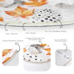 - RealHomes Dijital Baskılı Kaymaz Tabanlı Comfort Yuvarlak Halı - Realhomes  Mermer Desen Ve Kuru Yaprak Motifli Renkli Salon ve Oturma Odası Yıkanabilir Kaymaz Tabanlı Yuvarlak Halı Realhomes