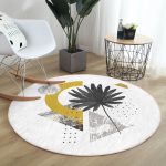 - RealHomes Dijital Baskılı Kaymaz Tabanlı Comfort Yuvarlak Halı - Realhomes  Geometrik Mermer Zeminde Tohumları Dökülen Çiçek Motifli Gri Mutfak Yıkanabilir Kaymaz Tabanlı Yuvarlak Halı Realhomes