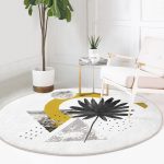 - RealHomes Dijital Baskılı Kaymaz Tabanlı Comfort Yuvarlak Halı - Realhomes  Geometrik Mermer Zeminde Tohumları Dökülen Çiçek Motifli Gri Mutfak Yıkanabilir Kaymaz Tabanlı Yuvarlak Halı Realhomes