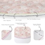 - RealHomes Dijital Baskılı Kaymaz Tabanlı Comfort Yuvarlak Halı - Realhomes  Gri Zeminde Pembe Yaprak Motifli Özel Tasarım Salon ve Oturma Odası Yıkanabilir Kaymaz Tabanlı Yuvarlak Halı Realhomes