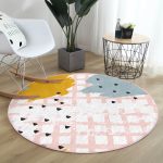 - RealHomes Dijital Baskılı Kaymaz Tabanlı Comfort Yuvarlak Halı - Realhomes  Kare Zeminde Yağlı Boya Çizimli Renkli Salon ve Oturma Odası Yıkanabilir Kaymaz Tabanlı Yuvarlak Halı Realhomes