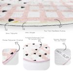 - RealHomes Dijital Baskılı Kaymaz Tabanlı Comfort Yuvarlak Halı - Realhomes  Kare Zeminde Yağlı Boya Çizimli Renkli Salon ve Oturma Odası Yıkanabilir Kaymaz Tabanlı Yuvarlak Halı Realhomes