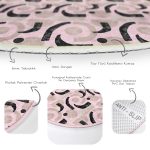 - RealHomes Dijital Baskılı Kaymaz Tabanlı Comfort Yuvarlak Halı - Realhomes  Pembe Zeminde Soyut Geometrik Çizim Motifli Salon ve Oturma Odası Yıkanabilir Kaymaz Tabanlı Yuvarlak Halı Realhomes