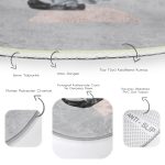 - RealHomes Dijital Baskılı Kaymaz Tabanlı Comfort Yuvarlak Halı - Realhomes  Gri Zeminde Tropik Yaprak Desen Dijital Baskılı Salon ve Oturma Odası Yıkanabilir Kaymaz Tabanlı Yuvarlak Halı Realhomes