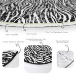 - RealHomes Dijital Baskılı Kaymaz Tabanlı Comfort Yuvarlak Halı - Realhomes  Realhomes Zebra Desenli Özel Tasarım Siyah Salon ve Oturma Odası Yıkanabilir Kaymaz Tabanlı Yuvarlak Halı Realhomes