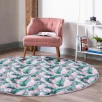 - RealHomes Dijital Baskılı Kaymaz Tabanlı Comfort Yuvarlak Halı - Realhomes  Realhomes Yaz Partisi Tropik Çiçek Motifli Renkli Outdoor Yıkanabilir Kaymaz Tabanlı Yuvarlak Kadife Halı Realhomes