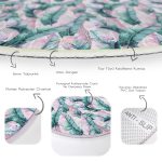 - RealHomes Dijital Baskılı Kaymaz Tabanlı Comfort Yuvarlak Halı - Realhomes  Realhomes Yaz Partisi Tropik Çiçek Motifli Renkli Outdoor Yıkanabilir Kaymaz Tabanlı Yuvarlak Kadife Halı Realhomes