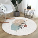 - RealHomes Dijital Baskılı Kaymaz Tabanlı Comfort Yuvarlak Halı - Realhomes  Realhomes Botanik Portre Desenli Özel Tasarım Renkli Mutfak Yıkanabilir Kaymaz Tabanlı Yuvarlak Halı Realhomes