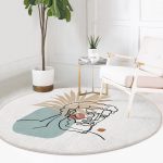 - RealHomes Dijital Baskılı Kaymaz Tabanlı Comfort Yuvarlak Halı - Realhomes Antik Yunan Tanrısı RealHomes Özel Tasarım Modern Renkli Mutfak Yıkanabilir Kaymaz Tabanlı Yuvarlak Halı Realhomes