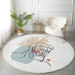 - RealHomes Dijital Baskılı Kaymaz Tabanlı Comfort Yuvarlak Halı - Realhomes Antik Yunan Tanrısı RealHomes Özel Tasarım Modern Renkli Mutfak Yıkanabilir Kaymaz Tabanlı Yuvarlak Halı Realhomes