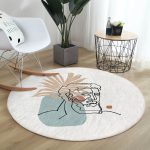 - RealHomes Dijital Baskılı Kaymaz Tabanlı Comfort Yuvarlak Halı - Realhomes Antik Yunan Tanrısı RealHomes Özel Tasarım Modern Renkli Mutfak Yıkanabilir Kaymaz Tabanlı Yuvarlak Halı Realhomes