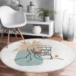 - RealHomes Dijital Baskılı Kaymaz Tabanlı Comfort Yuvarlak Halı - Realhomes Antik Yunan Tanrısı RealHomes Özel Tasarım Modern Renkli Mutfak Yıkanabilir Kaymaz Tabanlı Yuvarlak Halı Realhomes