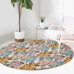 - RealHomes Dijital Baskılı Kaymaz Tabanlı Comfort Yuvarlak Halı - Realhomes  Realhomes Dijital Baskılı Botanik Portre Basklı Renkli Mutfak Yıkanabilir Kaymaz Tabanlı Yuvarlak Kadife Halı Realhomes