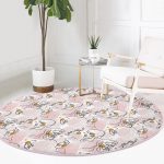 - RealHomes Dijital Baskılı Kaymaz Tabanlı Comfort Yuvarlak Halı - Realhomes  Tropik Yapraklar Üzerinde Antik Yunan Tanrısı Desenli Pembe Mutfak Yıkanabilir Kaymaz Tabanlı Yuvarlak Halı Realhomes