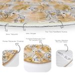 - RealHomes Dijital Baskılı Kaymaz Tabanlı Comfort Yuvarlak Halı - Realhomes  Tropik Gold Yapraklar Üzerinde Antik Yunan Tanrısı Desenli Renkli Çocuk ve Genç Odası Yıkanabilir Kaymaz Tabanlı Yuvarlak Halı Realhomes