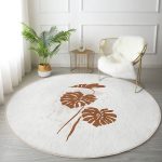 - RealHomes Dijital Baskılı Kaymaz Tabanlı Comfort Yuvarlak Halı - Realhomes  Realhomes Gri Zeminde Palmiye Yaprakları Motifli Bordo Mutfak Yıkanabilir Kaymaz Tabanlı Yuvarlak Halı Realhomes