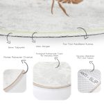 - RealHomes Dijital Baskılı Kaymaz Tabanlı Comfort Yuvarlak Halı - Realhomes  Realhomes Gri Zeminde Palmiye Yaprakları Motifli Bordo Mutfak Yıkanabilir Kaymaz Tabanlı Yuvarlak Halı Realhomes