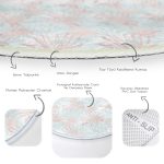 - RealHomes Dijital Baskılı Kaymaz Tabanlı Comfort Yuvarlak Halı - Realhomes  Realhomes Renkli Zeminde Beyaz Ve Pembe Yaprak Motifli Mutfak Yıkanabilir Kaymaz Tabanlı Yuvarlak Halı Realhomes