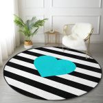 - RealHomes Dijital Baskılı Kaymaz Tabanlı Comfort Yuvarlak Halı - Realhomes  Realhomes Modern Kalp Desenli Dijital Baskılı Siyah Banyo Yıkanabilir Kaymaz Tabanlı Yuvarlak Kadife Halı Realhomes