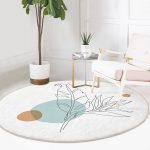 - RealHomes Dijital Baskılı Kaymaz Tabanlı Comfort Yuvarlak Halı - Realhomes  Realhomes Karakalem Botanik Yaprak Desenli Krem Koridor ve Antre Yıkanabilir Kaymaz Tabanlı Yuvarlak Halı Realhomes